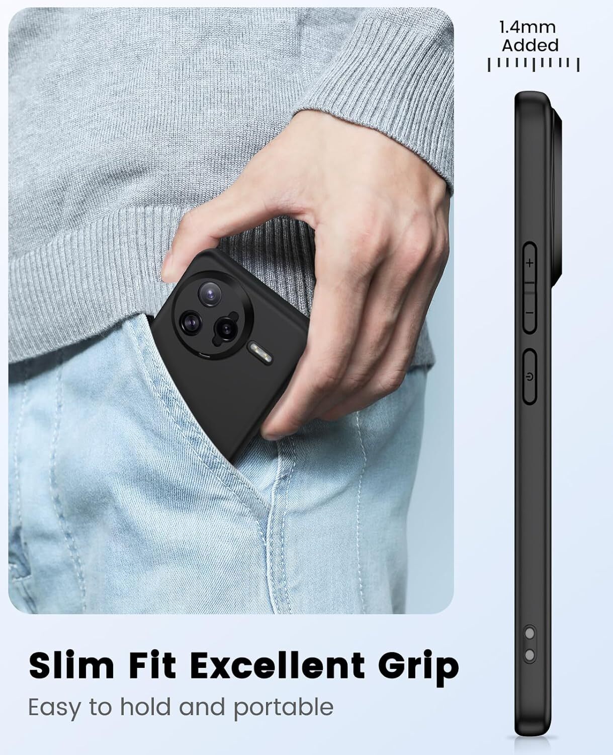 Xiaomi Poco F7 Ultra Hoesje Dun TPU Back Cover Matte Zwart afbeelding 5