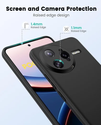 Xiaomi Poco F7 Ultra Hoesje Dun TPU Back Cover Matte Zwart afbeelding 3
