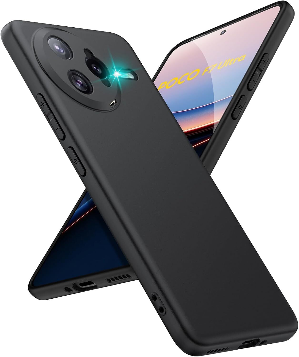 Xiaomi Poco F7 Ultra Hoesje Dun TPU Back Cover Matte Zwart afbeelding 1