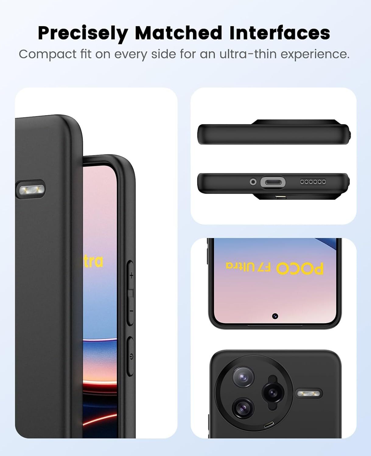 Xiaomi Poco F7 Ultra Hoesje Dun TPU Back Cover Matte Zwart afbeelding 6