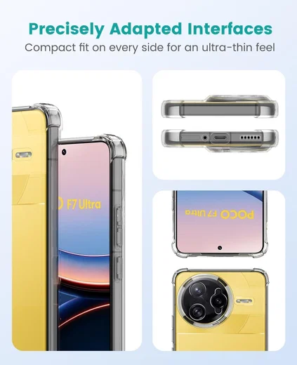 Xiaomi Poco F7 Ultra Hoesje Schokbestendig en Dun TPU Back Cover Transparant afbeelding 6