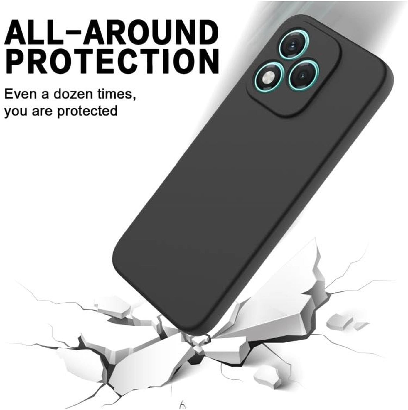 Honor 400 Lite Hoesje Dun TPU Back Cover Matte Zwart afbeelding 2