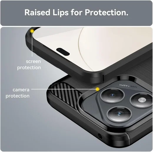 Honor 400 Lite Hoesje Geborsteld TPU Flexibele Back Cover Zwart afbeelding 9