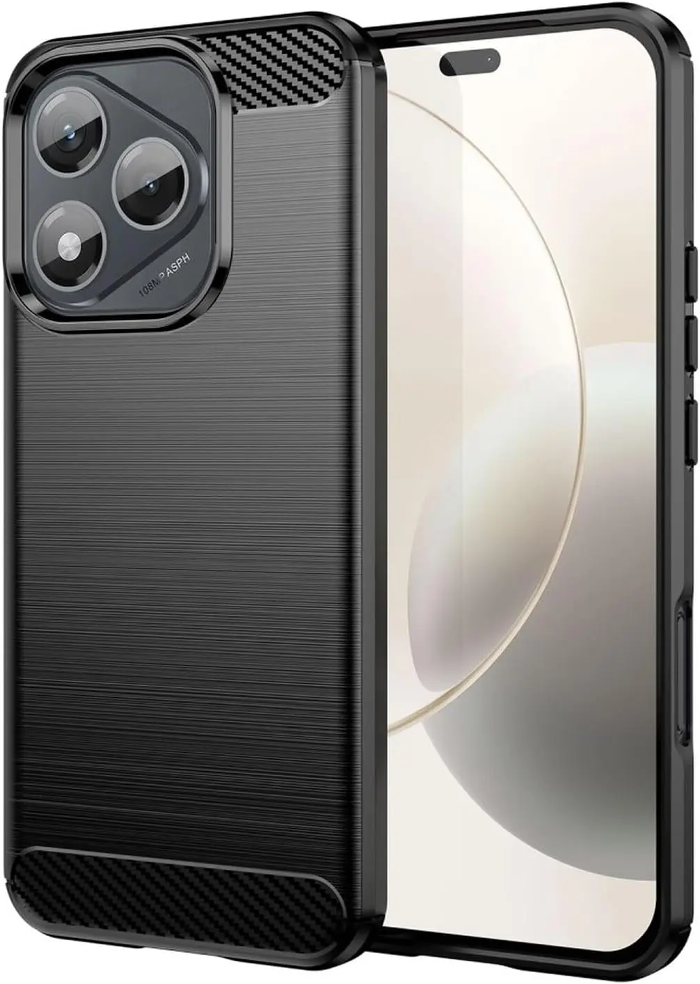 Honor 400 Lite Hoesje Geborsteld TPU Flexibele Back Cover Zwart afbeelding 1