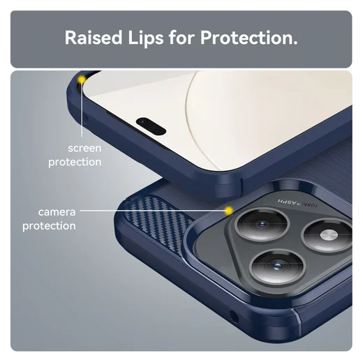 Honor 400 Lite Hoesje Geborsteld TPU Flexibele Back Cover Blauw afbeelding 7