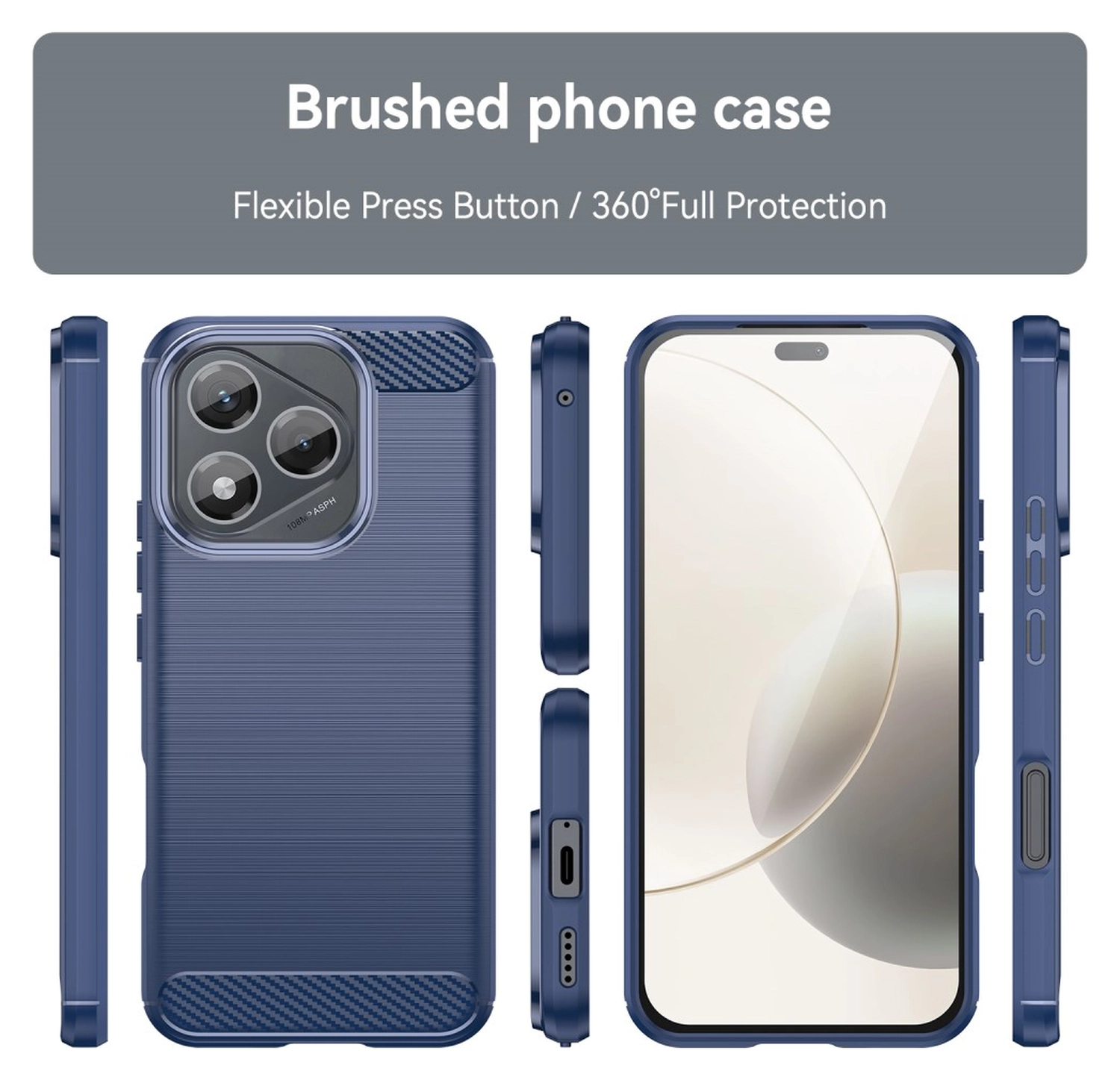 Honor 400 Lite Hoesje Geborsteld TPU Flexibele Back Cover Blauw afbeelding 8