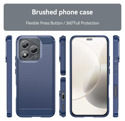 Honor 400 Lite Hoesje Geborsteld TPU Flexibele Back Cover Blauw afbeelding 8