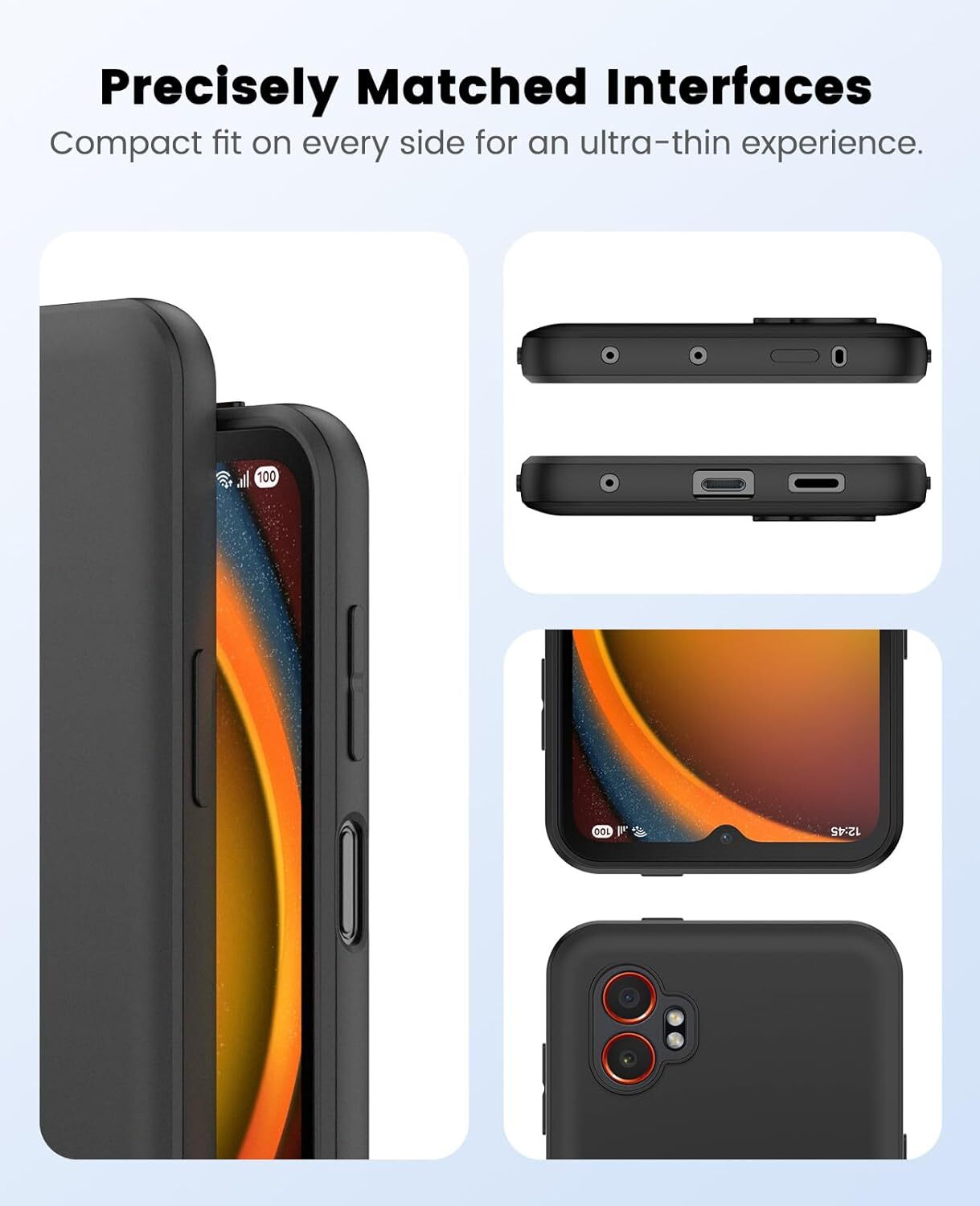 Samsung Galaxy Xcover 7 Pro Hoesje Dun TPU Back Cover Matte Zwart afbeelding 5