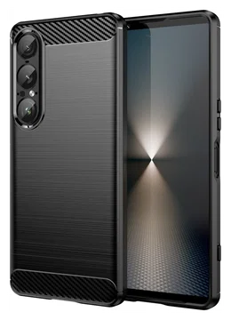 Sony Xperia 1 VII Hoesje Geborsteld TPU Flexibele Back Cover Zwart