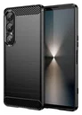 Sony Xperia 1 VII Hoesje Geborsteld TPU Flexibele Back Cover Zwart