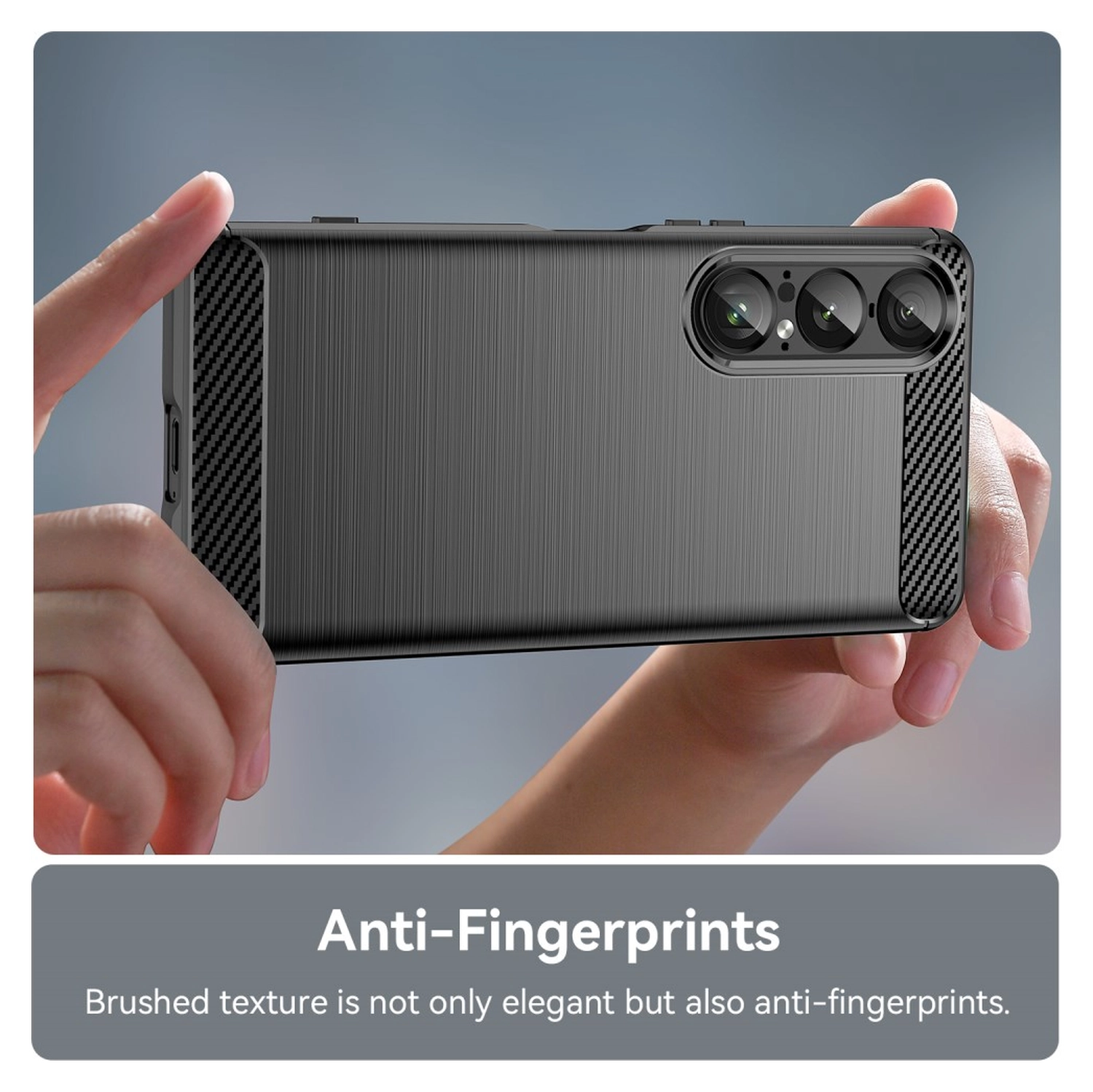 Sony Xperia 1 VII Hoesje Geborsteld TPU Flexibele Back Cover Zwart afbeelding 6