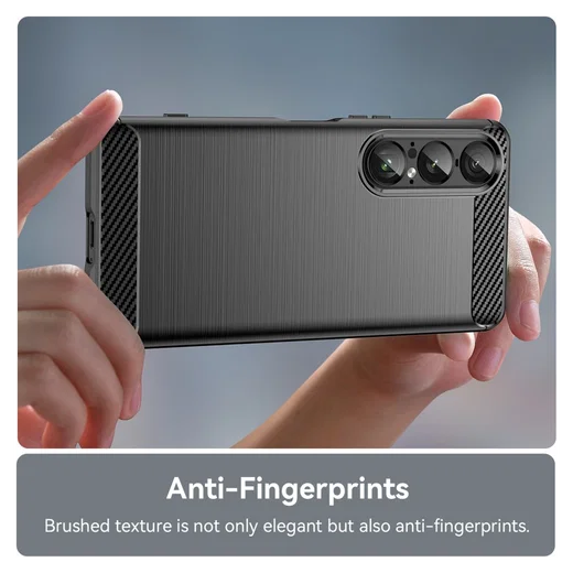 Sony Xperia 1 VII Hoesje Geborsteld TPU Flexibele Back Cover Zwart afbeelding 6