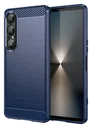 Sony Xperia 1 VII Hoesje Geborsteld TPU Flexibele Back Cover Blauw