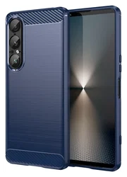 Sony Xperia 1 VII Hoesje Geborsteld TPU Flexibele Back Cover Blauw afbeelding