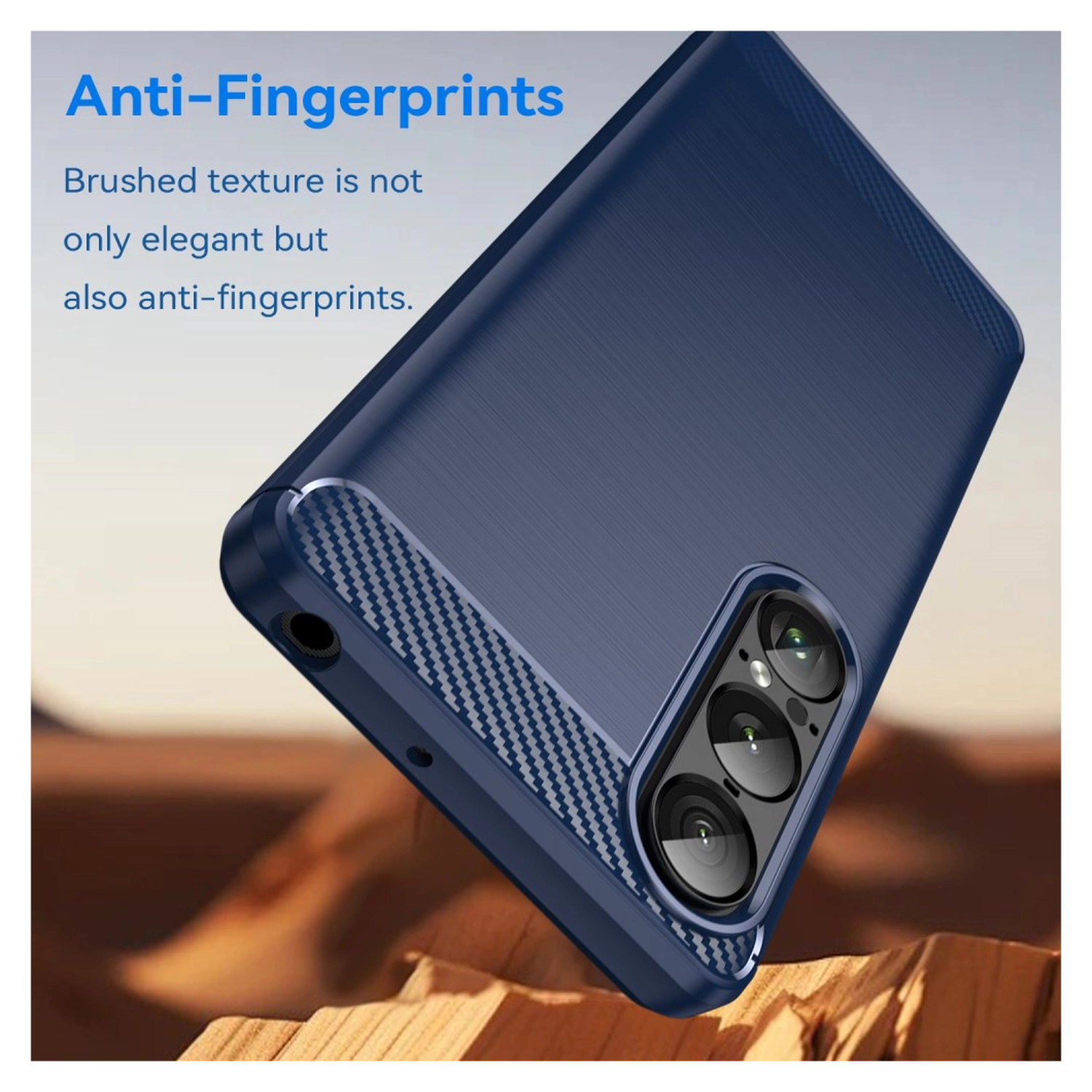 Sony Xperia 1 VII Hoesje Geborsteld TPU Flexibele Back Cover Blauw afbeelding 4