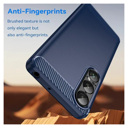 Sony Xperia 1 VII Hoesje Geborsteld TPU Flexibele Back Cover Blauw afbeelding 4