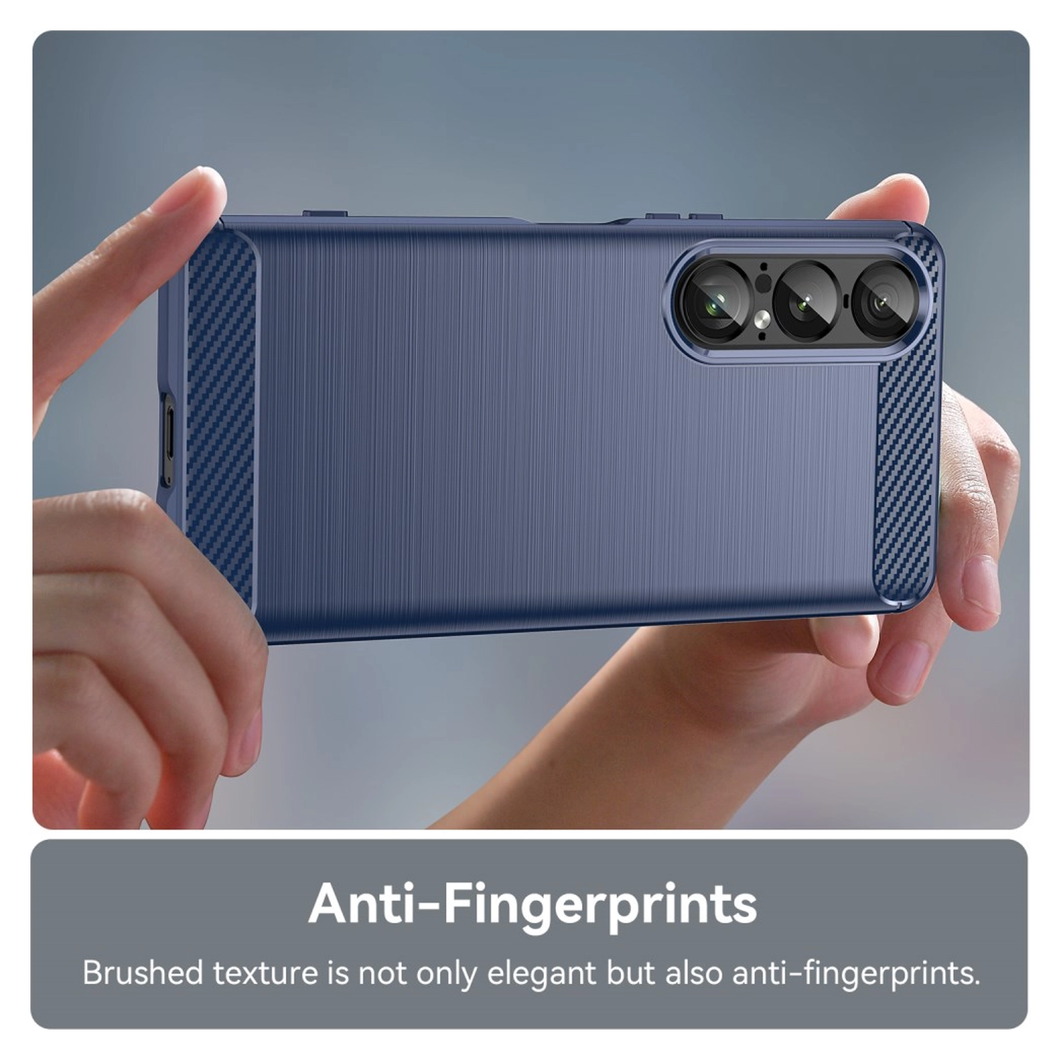 Sony Xperia 1 VII Hoesje Geborsteld TPU Flexibele Back Cover Blauw afbeelding 6