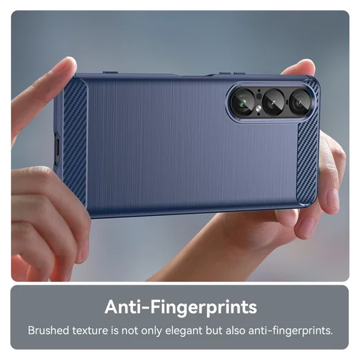 Sony Xperia 1 VII Hoesje Geborsteld TPU Flexibele Back Cover Blauw afbeelding 6