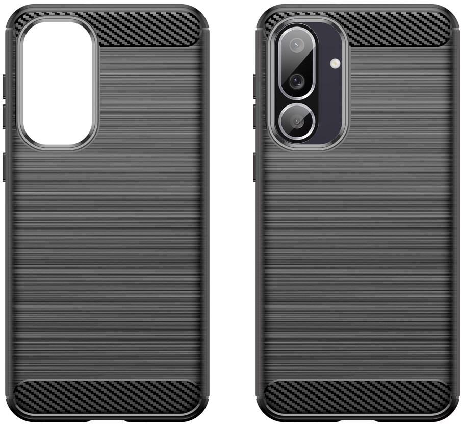 Samsung Galaxy M56 Hoesje Geborsteld TPU Flexibele Back Cover Zwart afbeelding 5