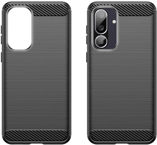 Samsung Galaxy M56 Hoesje Geborsteld TPU Flexibele Back Cover Zwart afbeelding 5