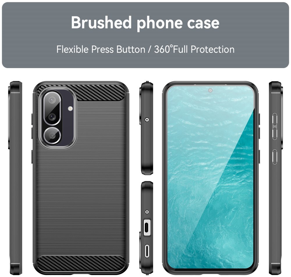 Samsung Galaxy M56 Hoesje Geborsteld TPU Flexibele Back Cover Zwart afbeelding 9