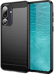Samsung Galaxy M56 Hoesje Geborsteld TPU Flexibele Back Cover Zwart afbeelding