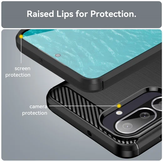 Samsung Galaxy M56 Hoesje Geborsteld TPU Flexibele Back Cover Zwart afbeelding 7