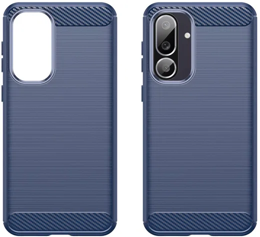 Samsung Galaxy M56 Hoesje Geborsteld TPU Flexibele Back Cover Blauw afbeelding 5