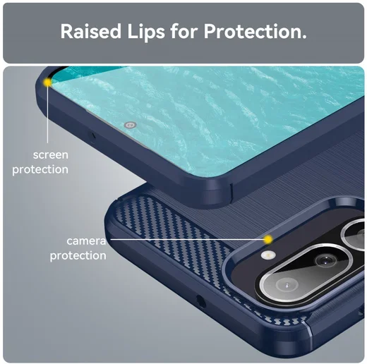 Samsung Galaxy M56 Hoesje Geborsteld TPU Flexibele Back Cover Blauw afbeelding 7