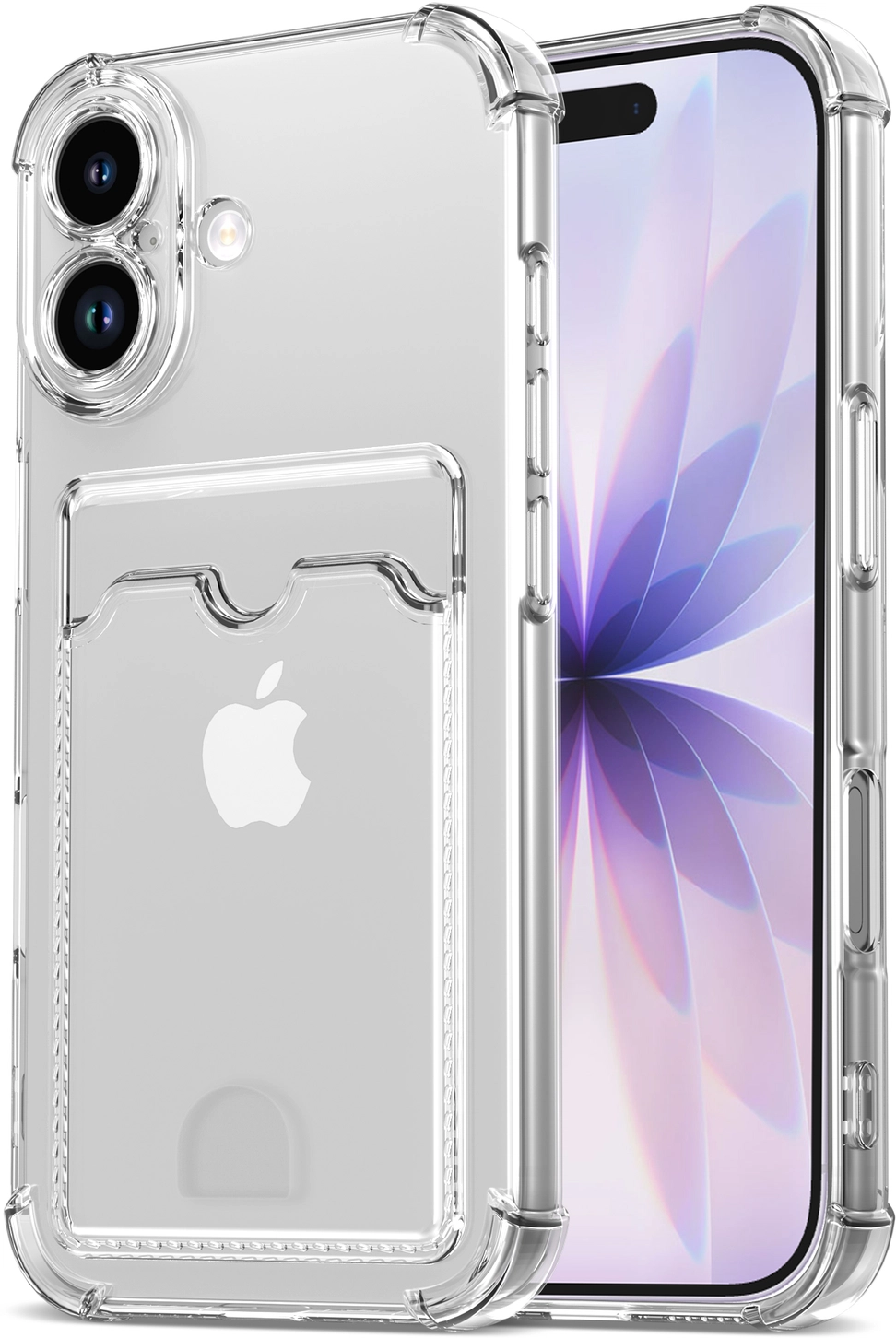 Apple iPhone 17 Hoesje Dun TPU met Pasjeshouder Back Cover Transparant afbeelding 2