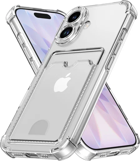Apple iPhone 17 Hoesje Dun TPU met Pasjeshouder Back Cover Transparant afbeelding 1