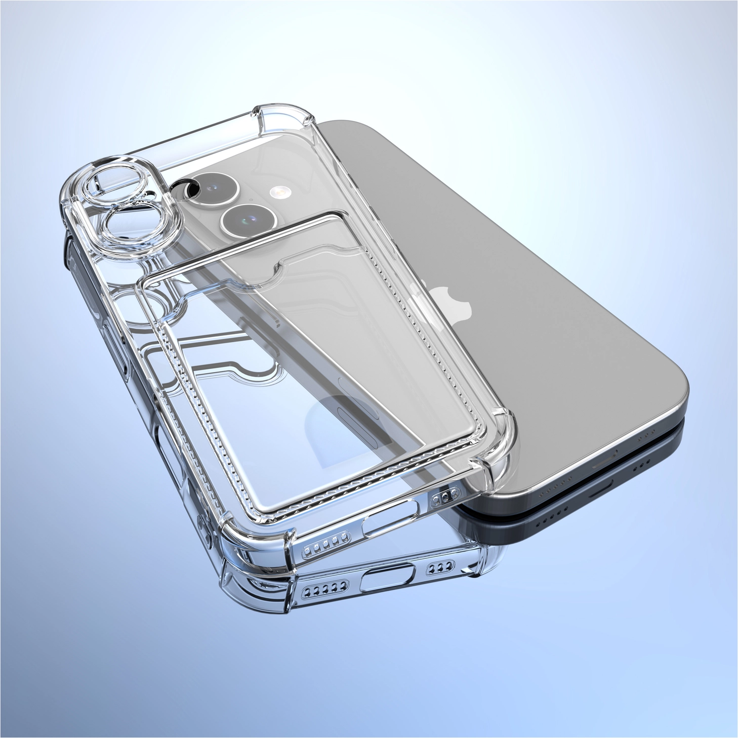 Apple iPhone 17 Hoesje Dun TPU met Pasjeshouder Back Cover Transparant afbeelding 4