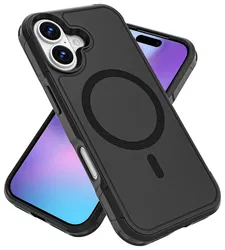 Apple iPhone 17 Hoesje Dual-Layer Hybride Back Cover met MagSafe Zwart afbeelding