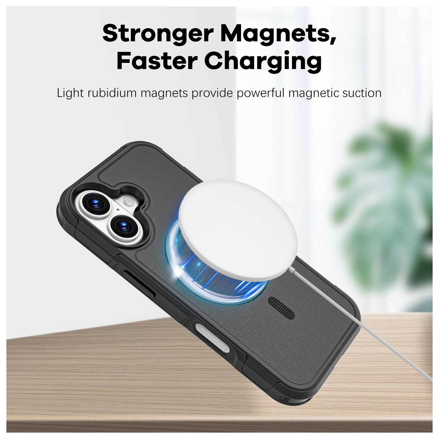 Apple iPhone 17 Hoesje Dual-Layer Hybride Back Cover met MagSafe Zwart afbeelding 3