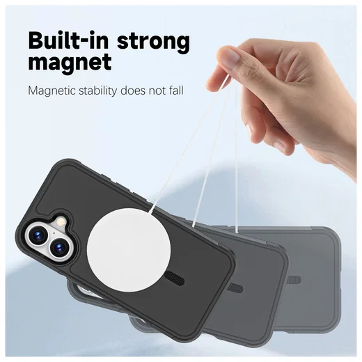 Apple iPhone 17 Hoesje Dual-Layer Hybride Back Cover met MagSafe Zwart afbeelding 9