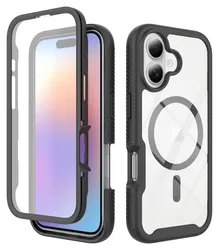 Apple iPhone 17 Hoesje Full Protect 360° Cover met MagSafe Zwart afbeelding