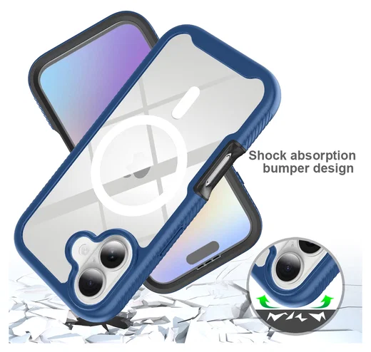 Apple iPhone 17 Hoesje Full Protect 360° Cover met MagSafe Blauw afbeelding 2