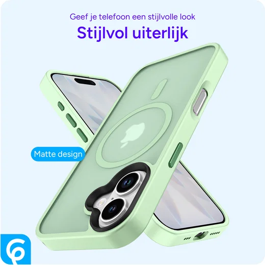 Apple iPhone 17 Hoesje met MagSafe Back Cover Matte Groen afbeelding 2