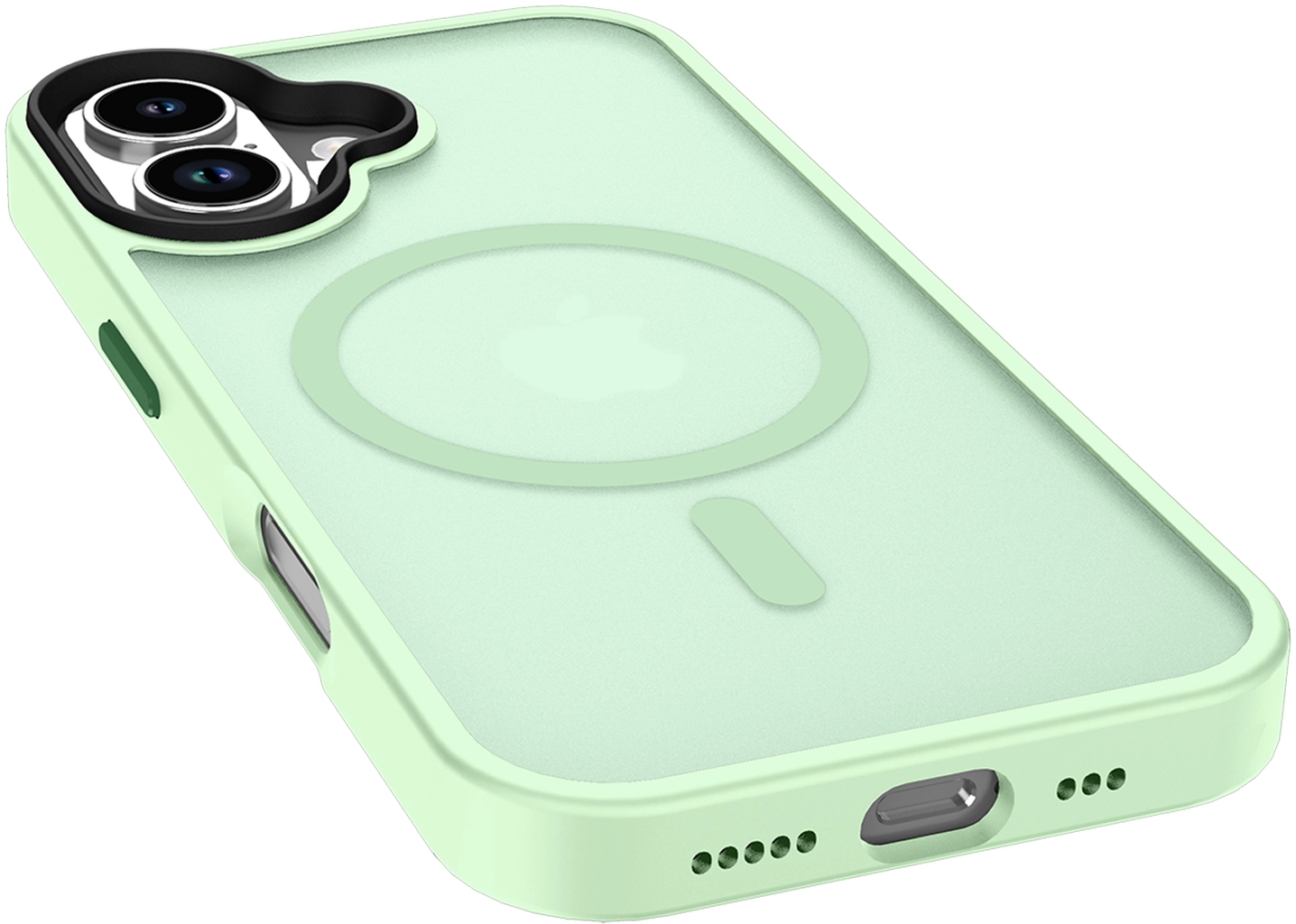 Apple iPhone 17 Hoesje met MagSafe Back Cover Matte Groen afbeelding 14