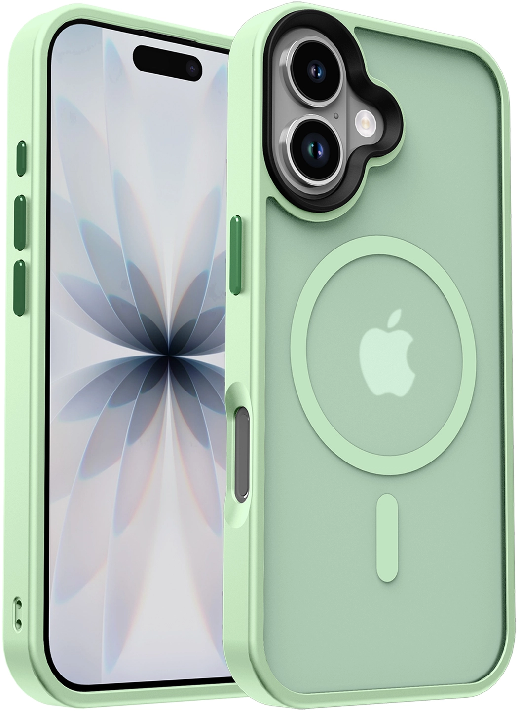 Apple iPhone 17 Hoesje met MagSafe Back Cover Matte Groen afbeelding 1