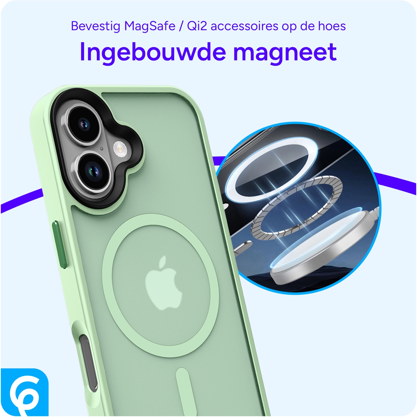 Apple iPhone 17 Hoesje met MagSafe Back Cover Matte Groen afbeelding 8