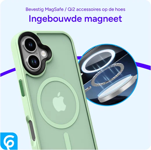 Apple iPhone 17 Hoesje met MagSafe Back Cover Matte Groen afbeelding 8