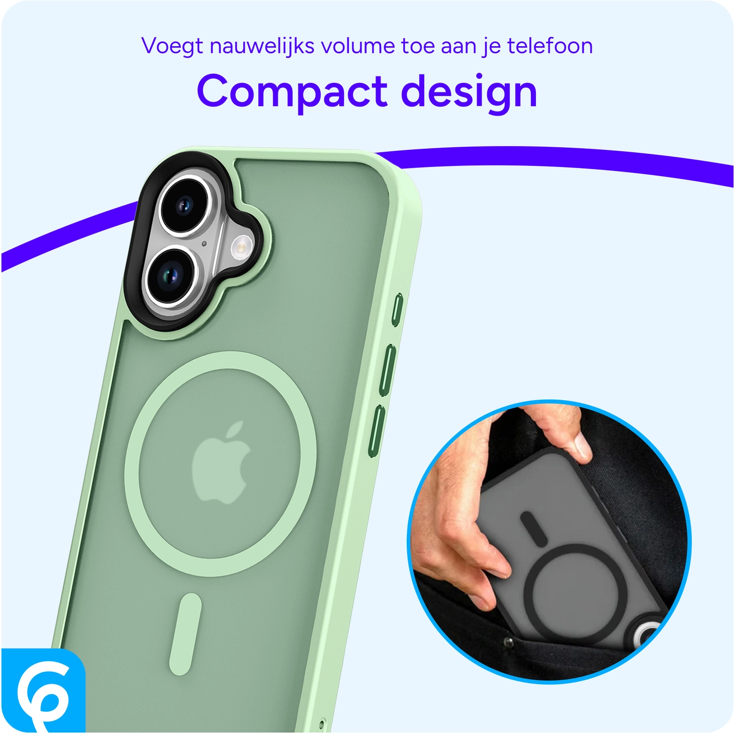 Apple iPhone 17 Hoesje met MagSafe Back Cover Matte Groen afbeelding 10