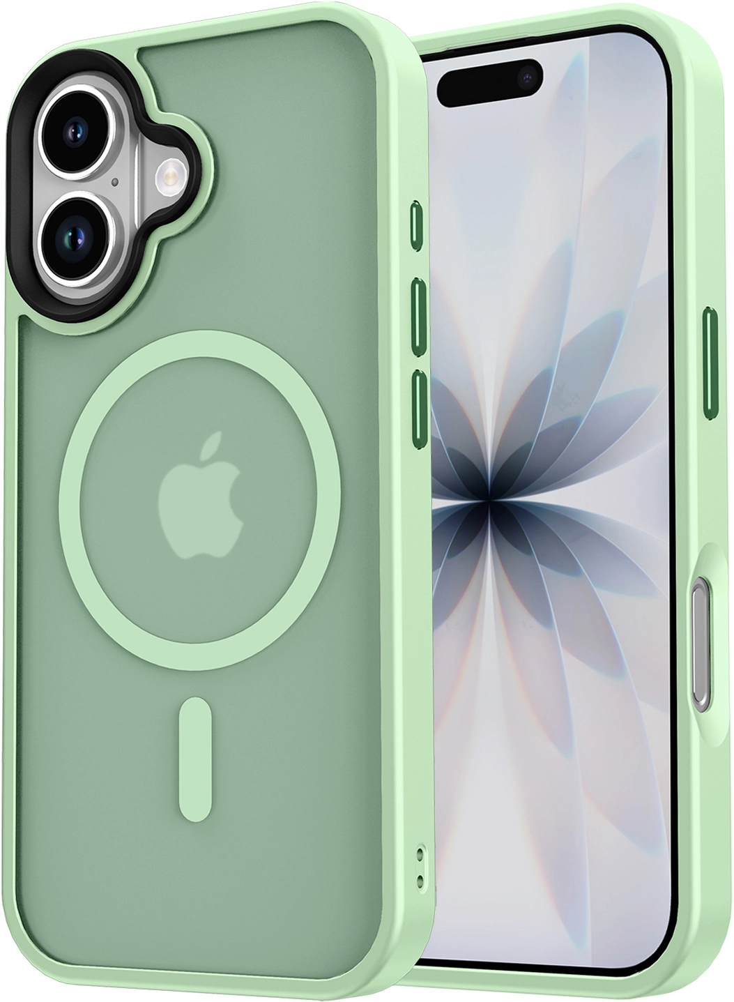 Apple iPhone 17 Hoesje met MagSafe Back Cover Matte Groen afbeelding 19
