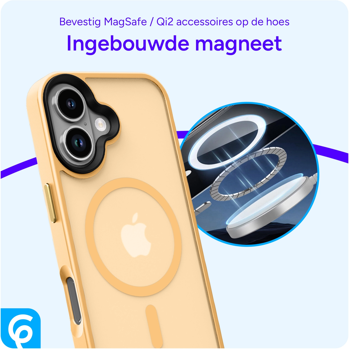 Apple iPhone 17 Hoesje met MagSafe Back Cover Matte Oranje afbeelding 7