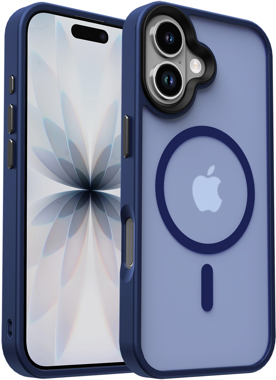 Apple iPhone 17 Hoesje met MagSafe Back Cover Matte Donker Blauw afbeelding 1