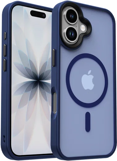 Apple iPhone 17 Hoesje met MagSafe Back Cover Matte Donker Blauw afbeelding 1