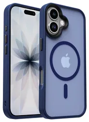 Apple iPhone 17 Hoesje met MagSafe Back Cover Matte Donker Blauw afbeelding