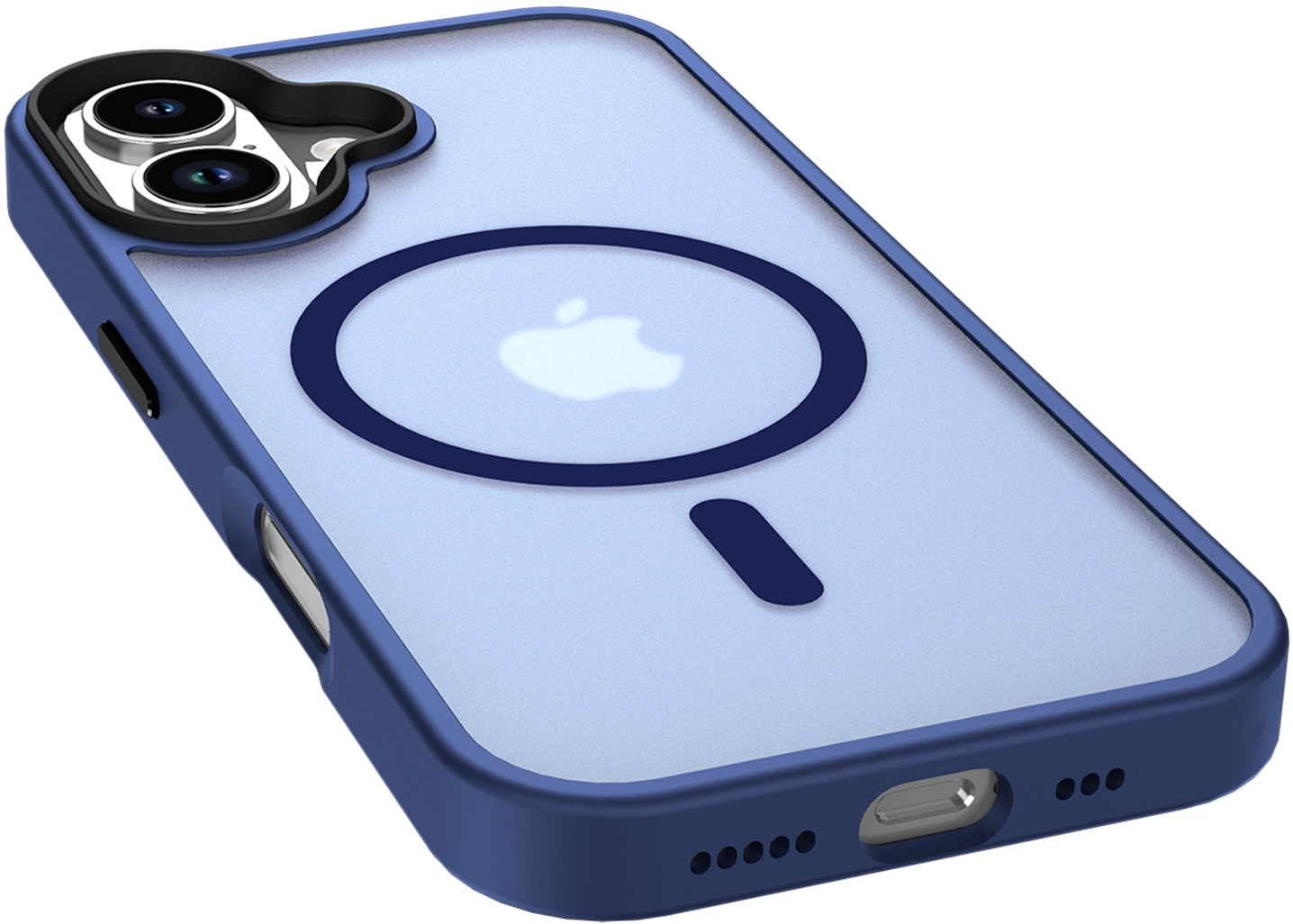 Apple iPhone 17 Hoesje met MagSafe Back Cover Matte Donker Blauw afbeelding 13