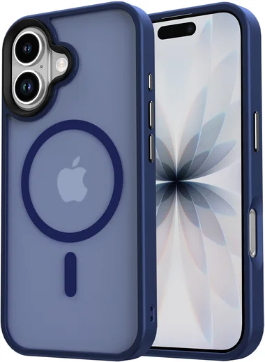 Apple iPhone 17 Hoesje met MagSafe Back Cover Matte Donker Blauw afbeelding 18
